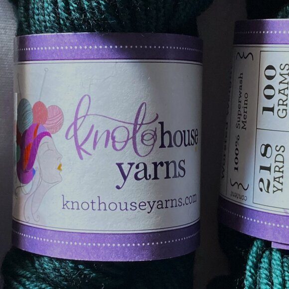 Lot of 3 Knothouse Yarns, Worsted, "Spruce It Up" Forrest Green Superwash Merino - Picture 4 of 5